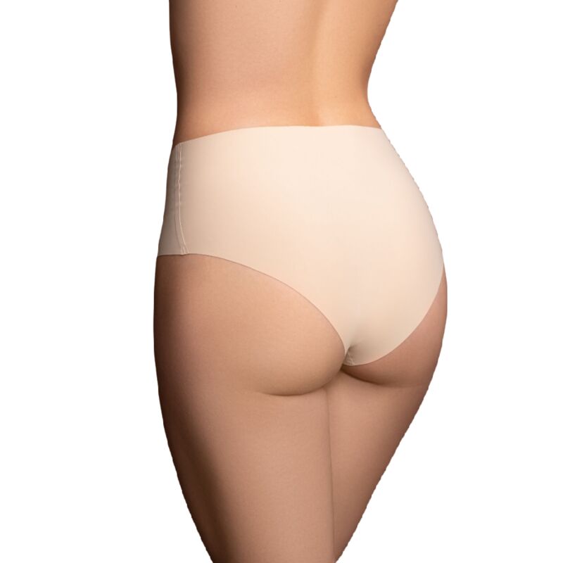 Culotte sans couture Bye Bra beige portée de dos, aucune démarcation sur les fesses
