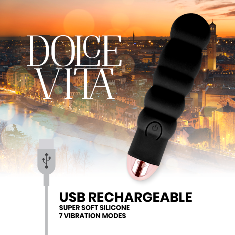Vibromasseur Rechargeable USB - Silicone Doux 7 Vitesses - Dolce Vita