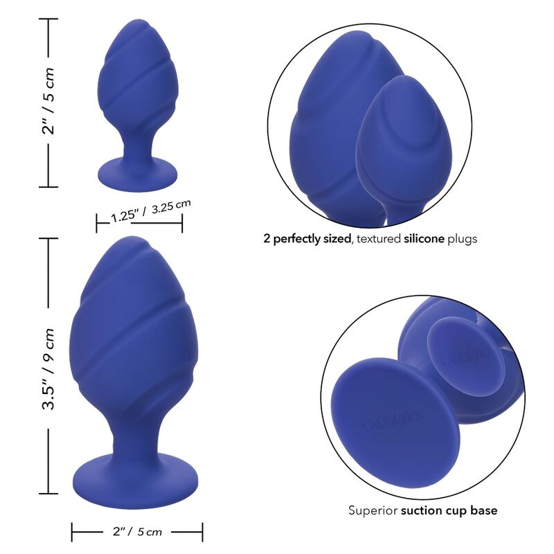 Set de 2 Plug Anal Cheeky - Silicone Ventouse S et L - CalExotic