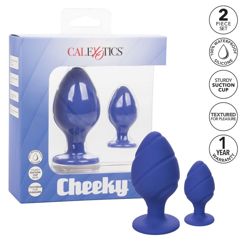 Set de 2 Plug Anal Cheeky - Silicone Ventouse S et L - CalExotic