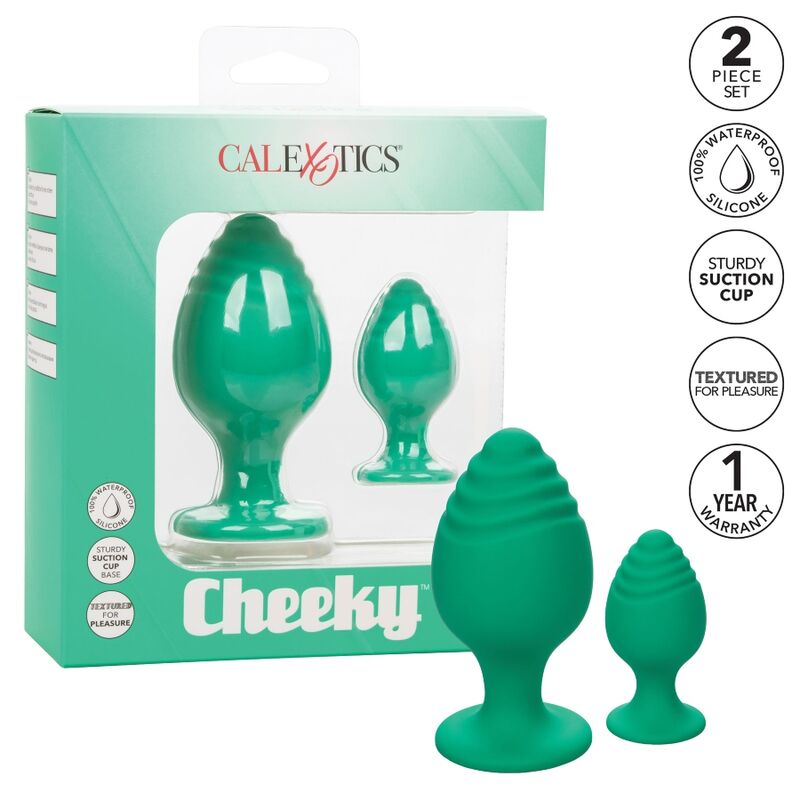 Set de 2 Plug Anal Cheeky - Silicone Ventouse S et L - CalExotic
