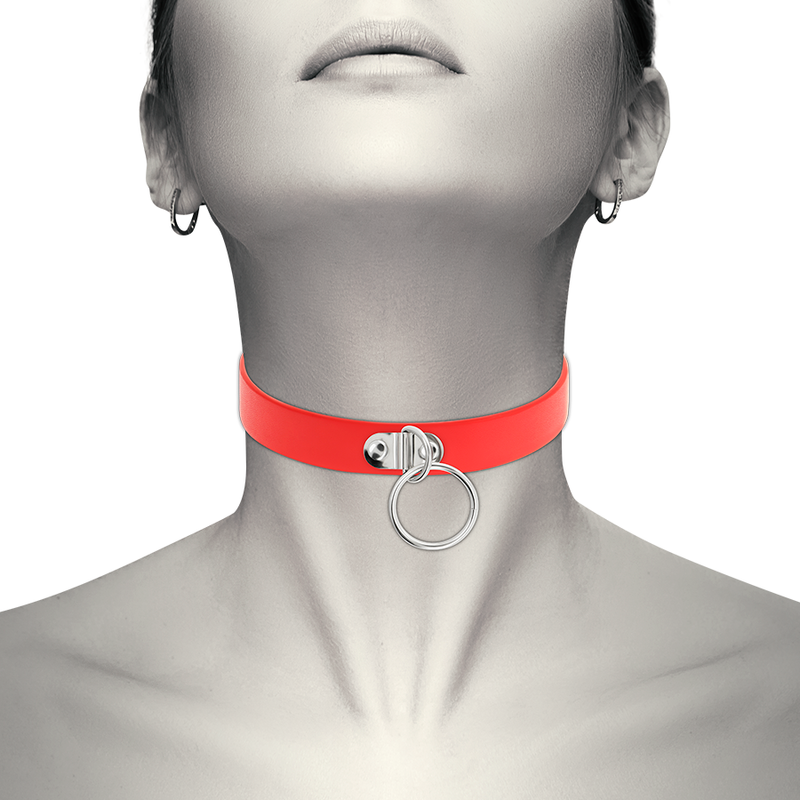 Collier Fétichiste Cuir Vegan Réglable Sans Nickel - Coquette Chic Desire