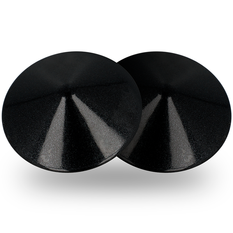 Cache-Tétons Cercles Noir Métal Réutilisables Adhésif - Coquette