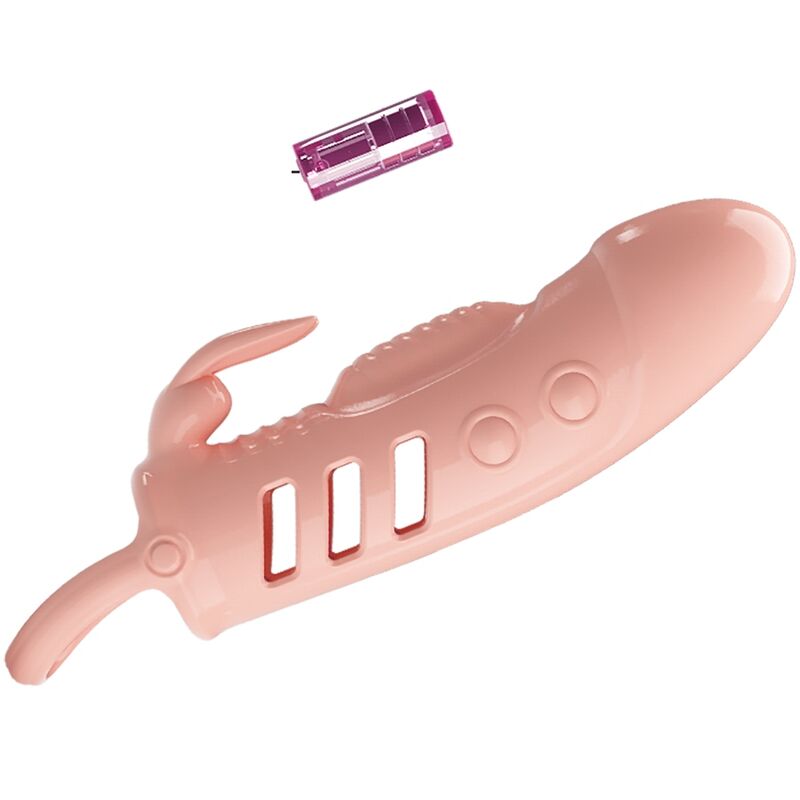 Gaine à Pénis Sloane Lapin Naturel Vibrante Rechargeable - Pretty Love