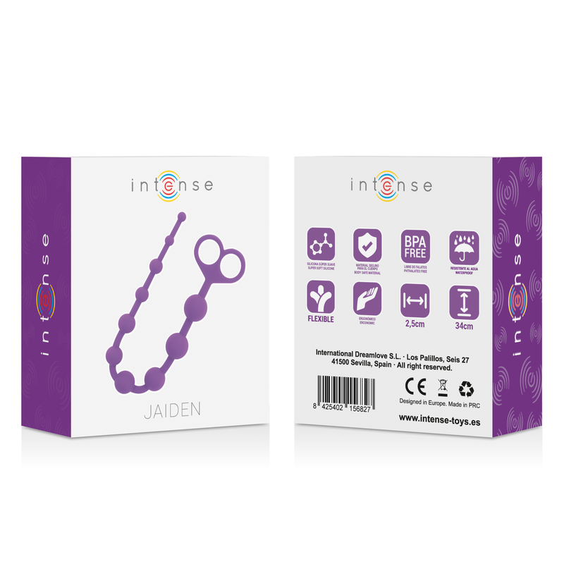Chapelet Anal Jaiden en Silicone Doux - Hypoallergénique - Intense