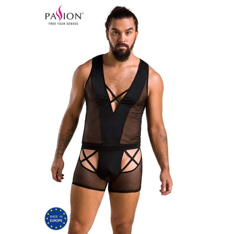 Set Lingerie Homme Oscar Boxer Sexy Noir Taille L/XL - Passion Men