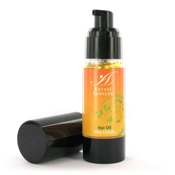 Huile de Massage Chauffante Piña Colada - Effet Thermique - Extase Sensual