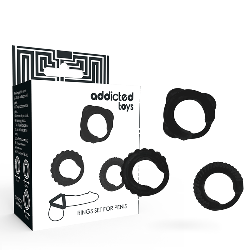 Pack Cockrings Silicone 3 Anneaux Extensibles - Addicted Toys