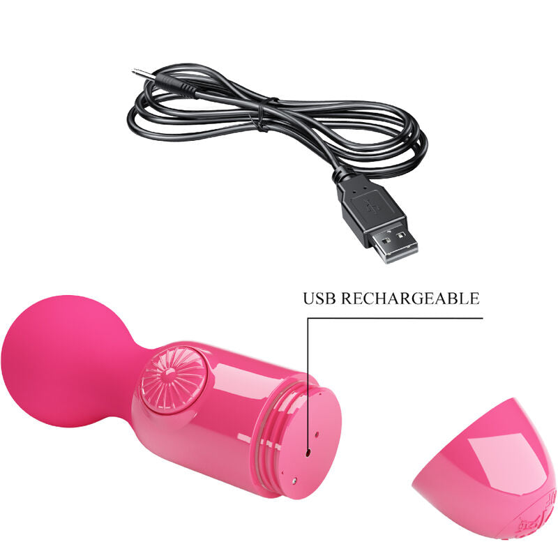 Mini Wand Masseur Personnel Silicone Multivitesse - Pretty Love