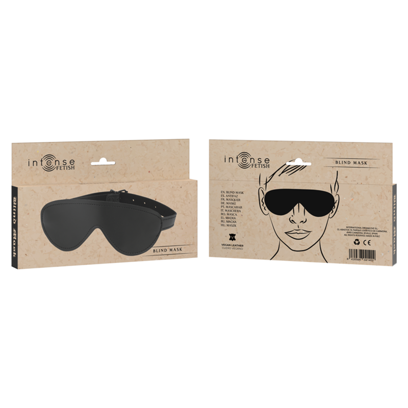 Masque Occultant BDSM Cuir Végan Ergonomique Réglable - Intense