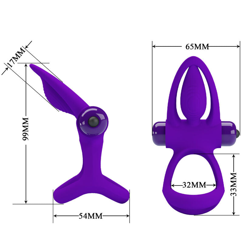 Cockring Vibrant Silicone 10 Vibrations Rechargeable - Pretty Love