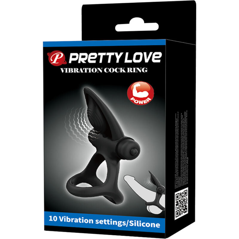 Cockring Vibrant Silicone 10 Vibrations Rechargeable - Pretty Love