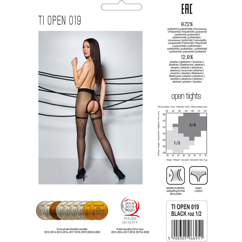 Collant Ouvert Tiopen 019 Voile 20 Deniers Crotchless - Passion Woman