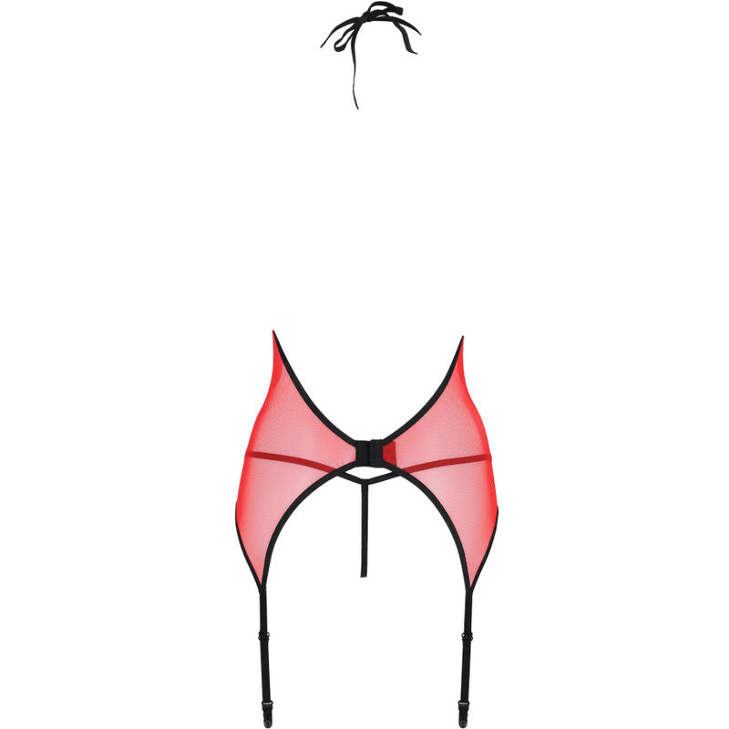 Corset Peonia Lingerie Érotique Dos Lacé Rouge 2 Tailles - Passion Woman