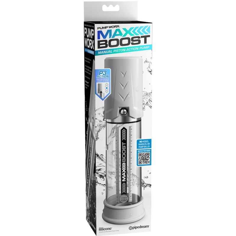 Pompe à Pénis Manuelle Max Boost - Piston Intégré - Pump Worx