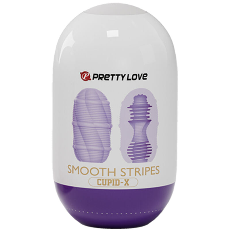 Œuf Masturbateur Cupid Rayures Lisses Extensible Étanche - Pretty Love