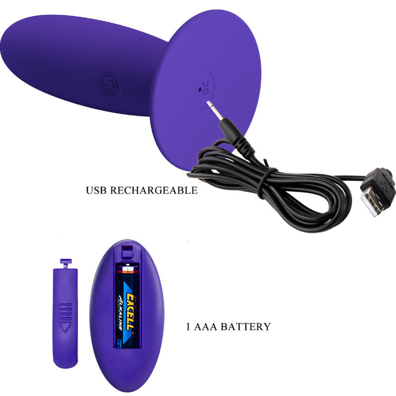 Plug Anal Vibrant Youth Télécommande 12 Modes Rechargeable - Pretty Love