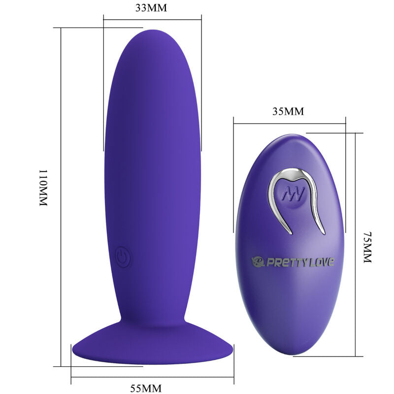 Plug Anal Vibrant Youth Télécommande 12 Modes Rechargeable - Pretty Love