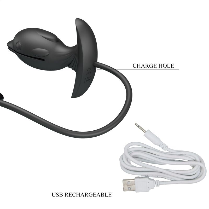 Plug Anal Gonflable Delfin Vibrant Rechargeable Silicone - Pretty Love