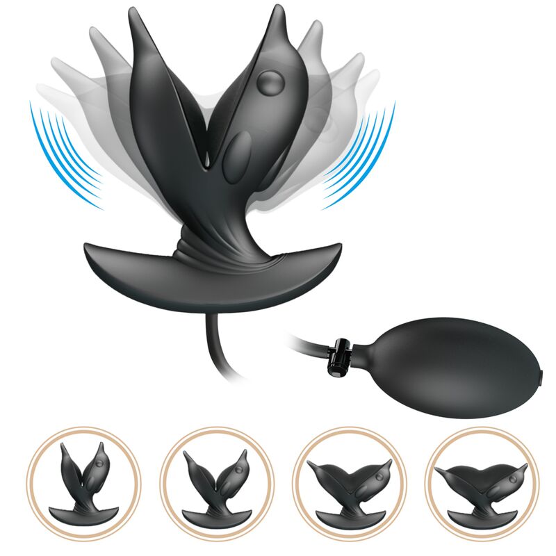 Plug Anal Gonflable Delfin Vibrant Rechargeable Silicone - Pretty Love