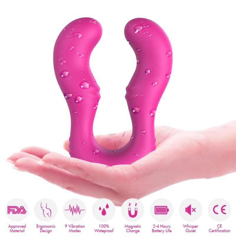 Vibromasseur Double Seraph Télécommandé - Strié 2x9 Modes - Armony