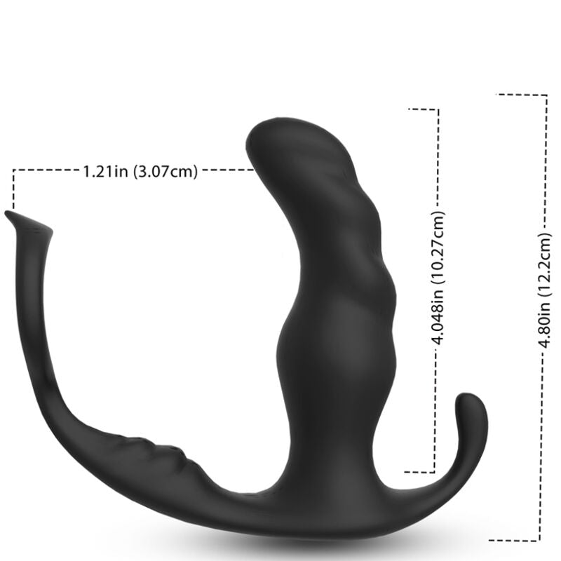 Cotes du stimulateur prostatique Knight d'Armony : 12,2 cm de haut, tige de 3,07 cm