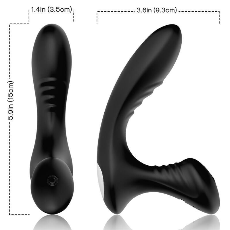 Cotes du stimulateur prostatique Storm Armony : 15 cm de long, 3,5 cm et appui de 9,3 cm