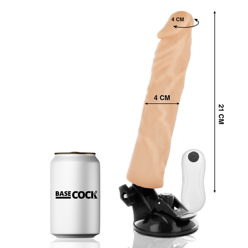 Vibromasseur Réaliste Télécommandé 21 cm Étanche Rechargeable - Basecock