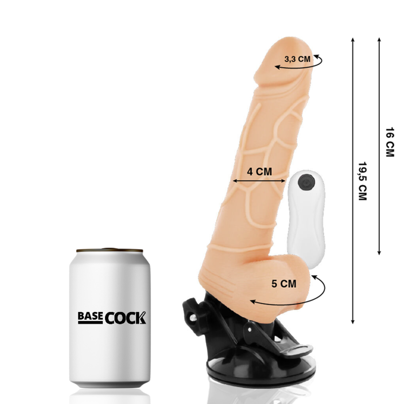 Vibromasseur Réaliste Ventouse Testicules Télécommande 12 Modes - Basecock