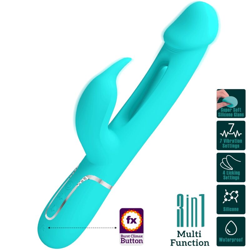 Vibromasseur Rabbit Dejon 3 en 1 Multifonction - Pretty Love