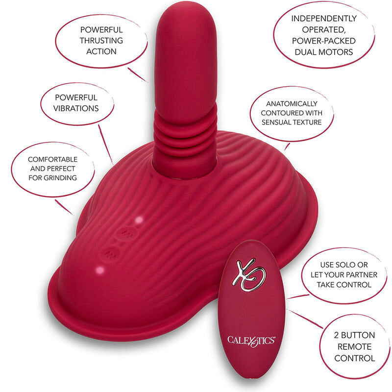 Vibromasseur à Chevaucher Double Moteur Télécommande 12 Modes Rouge - CalExotics