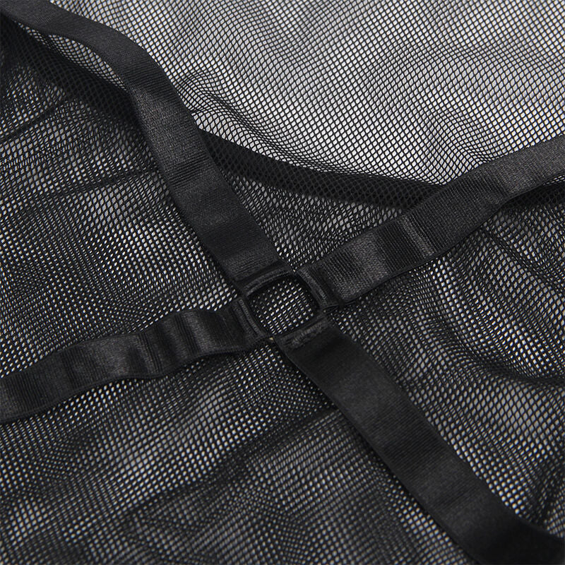 Robe Transparente Col Dos Nu Détail Bande Noir L/XL - Subblime