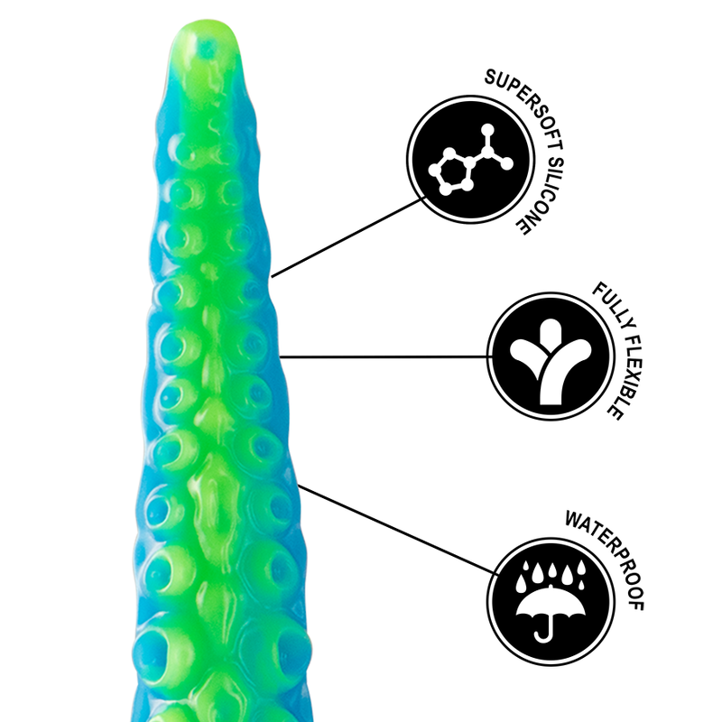 Gode Tentacule Fluorescent Scylla Silicone Mince 2 Tailles - Epic Cybersilicock