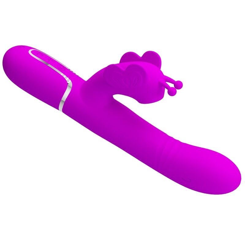 Vibromasseur Rabbit Papillon 4 en 1 Perles Rotatives - Silicone - Pretty Love