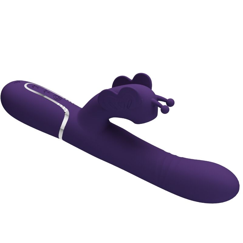 Vibromasseur Rabbit Papillon 4 en 1 Perles Rotatives - Silicone - Pretty Love