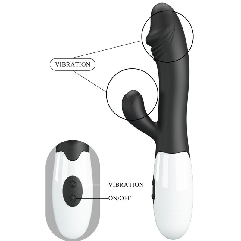 Vibromasseur Double Snappy Point G et Clitoris 30 Fonctions - Pretty Love