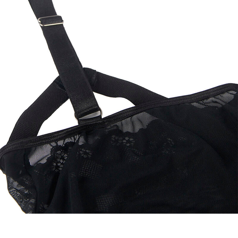 Teddy Dentelle Jarretières Anneaux de Jambe Coupe Slim Noir L/XL - Subblime