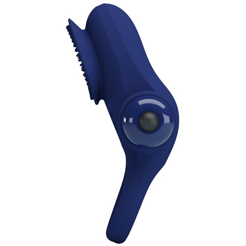 Cockring Vibrant Bleu Silicone 10 Modes Stimulation Clitoridienne - Pretty Love