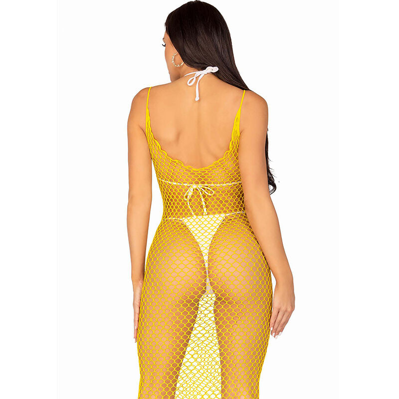 Robe Longue Résille Fluo Filet Ouvert Taille Unique - Leg Avenue