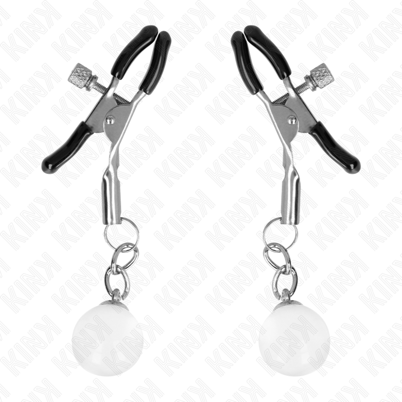 Pinces à Tétons Billes de Verre Pression Réglable 6 cm - Kink