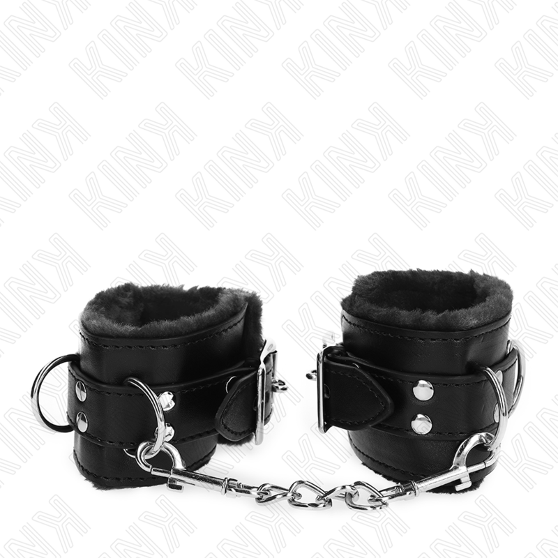 Menottes BDSM Fourrure Douce- Ceinture Réglable 17-29 cm - Kink