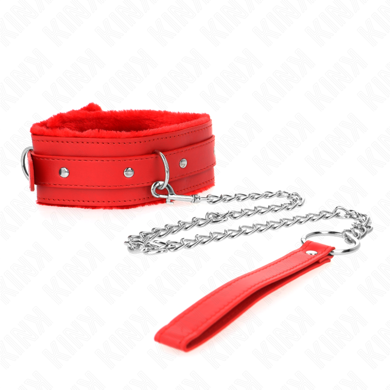 Collier BDSM avec Laisse Métallique 65 cm Réglable 36-42 cm - Kink