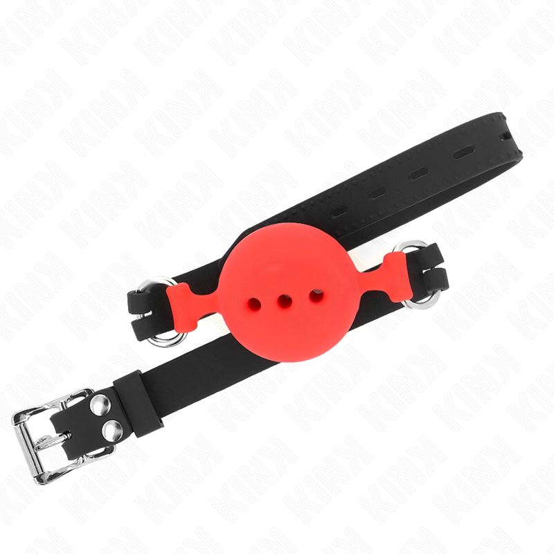 Bâillon Ball Gag Silicone 4 cm Sangle Ajustable 35-51 cm - Kink