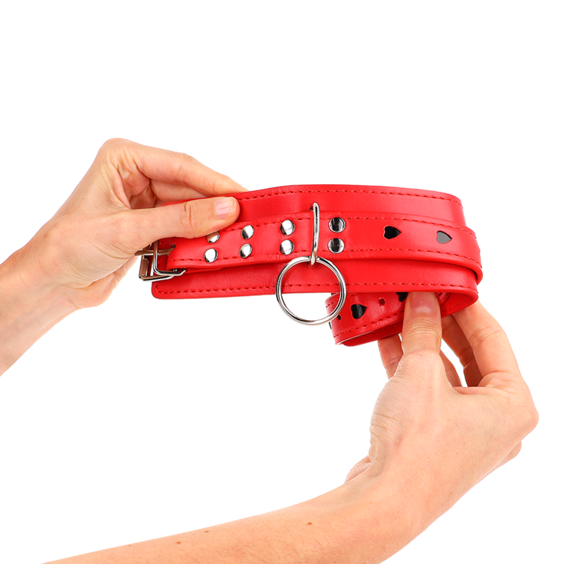 Menottes BDSM Poignets Coeur Réglables 21-28 cm - Kink