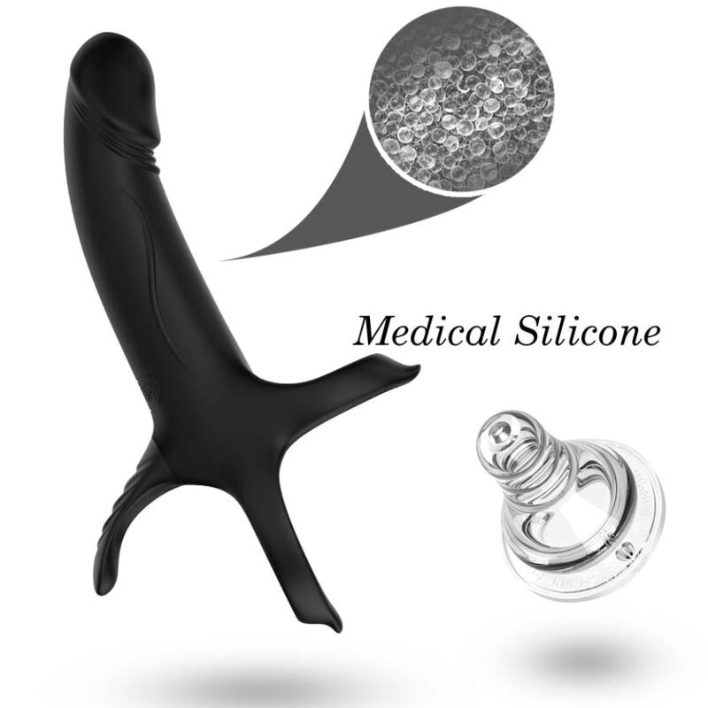 Cockring Armony noir et visuel de la texture du silicone