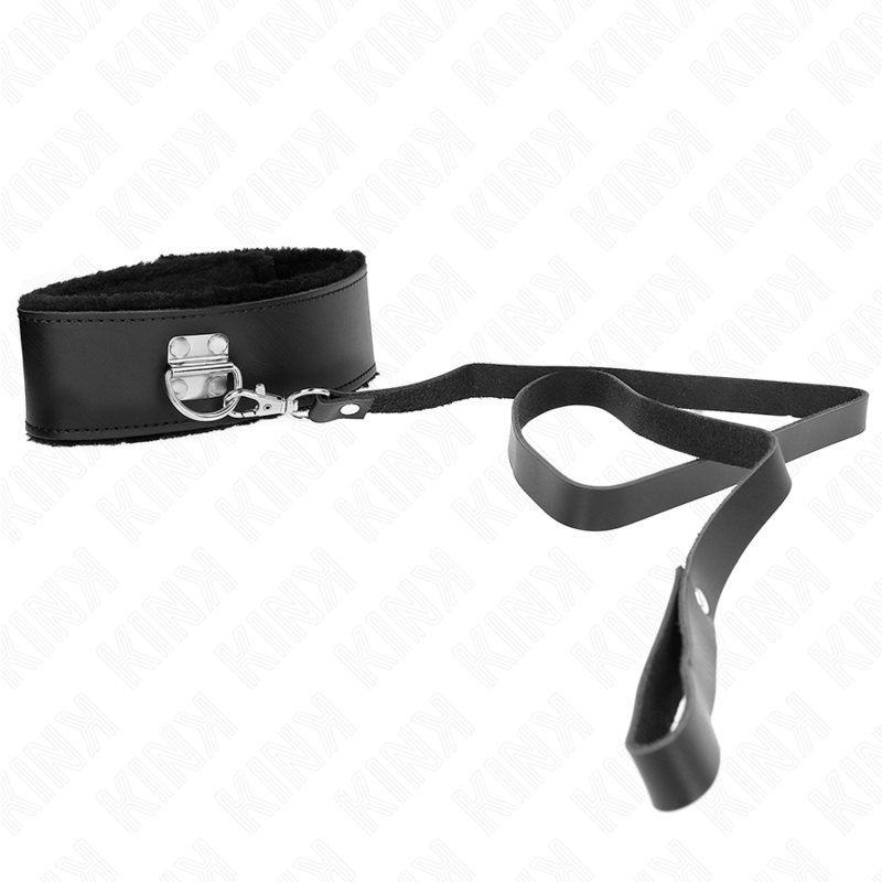 Collier BDSM et Laisse en Cuir Ajustables 40-48 cm - Kink