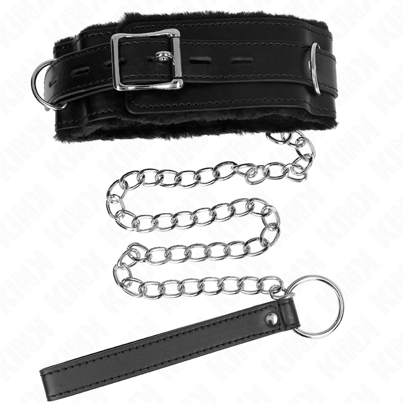Collier BDSM avec Laisse Métallique 65 cm Réglable 36-42 cm - Kink