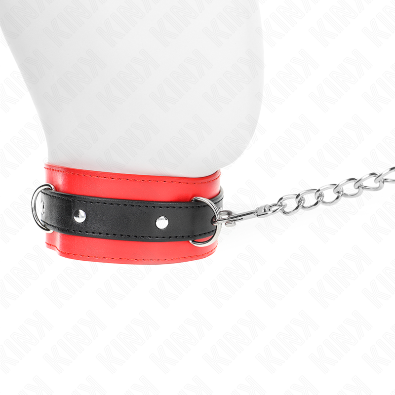 Collier BDSM avec Laisse 65 cm Cuir et Métal - Kink