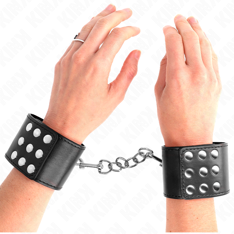 Menottes BDSM Bouton-Pression Réglables 19-24 cm - Kink