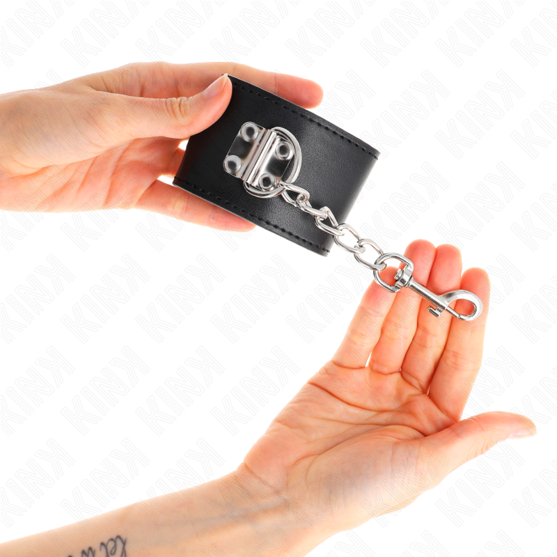 Menottes BDSM Fermeture Cadenas Ajustables 16-23 cm - Kink
